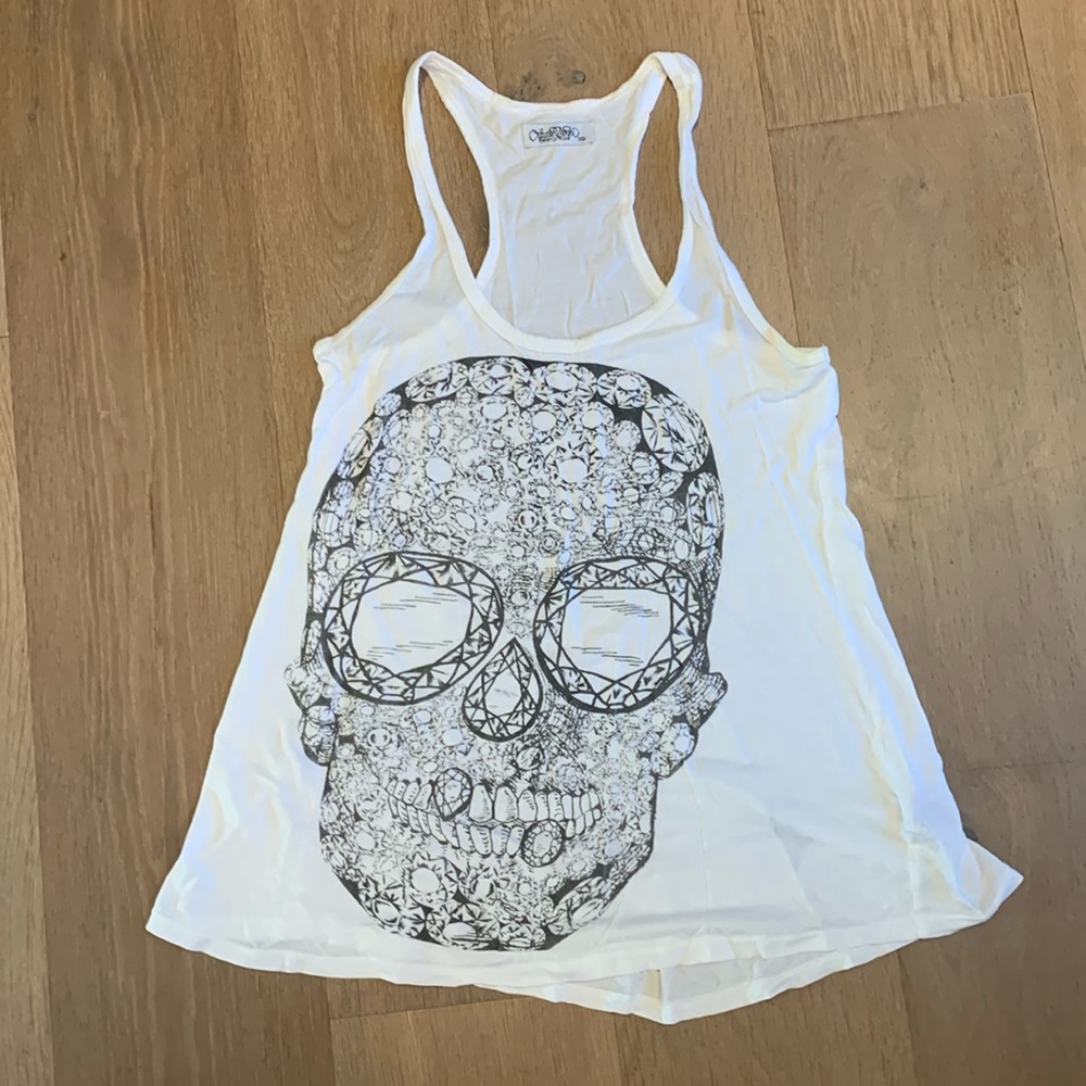 Lauren Moshi burnout skull tank xs
